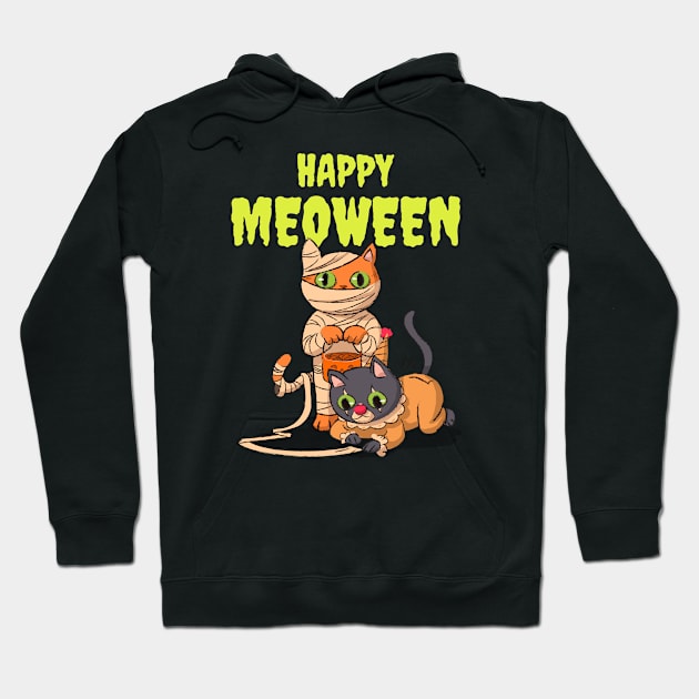 Cat Halloween Mummy Gift Hoodie by Anassein.os